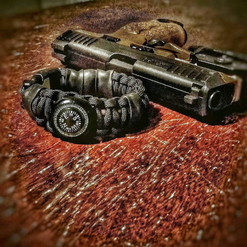 Load image into Gallery viewer, The Escape Evade Pathfinder: Military &amp; Tactical Strap w/ SERE kit, Compass, Kevlar Saw, Cuff Key.

