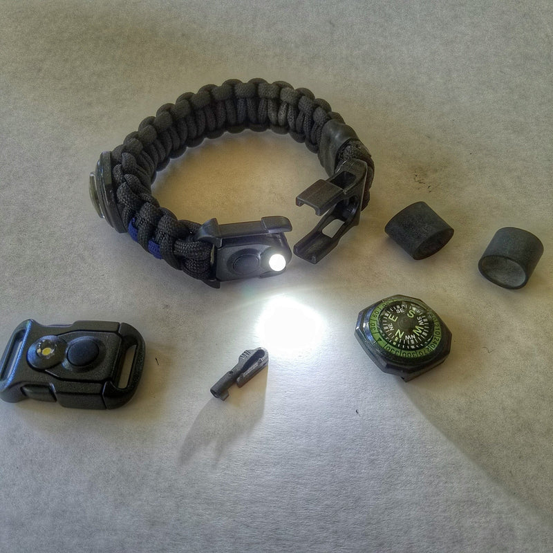 Load image into Gallery viewer, First Responder Strap - Police LEO backup duty gear w/ light, cuff key, seatbelt cutter, compass.
