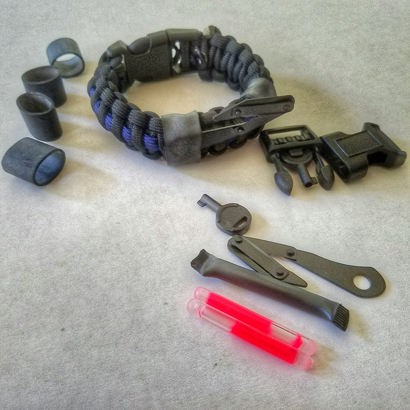 Load image into Gallery viewer, First Responder Strap - Police LEO backup duty gear w/ light, cuff key, seatbelt cutter, compass.
