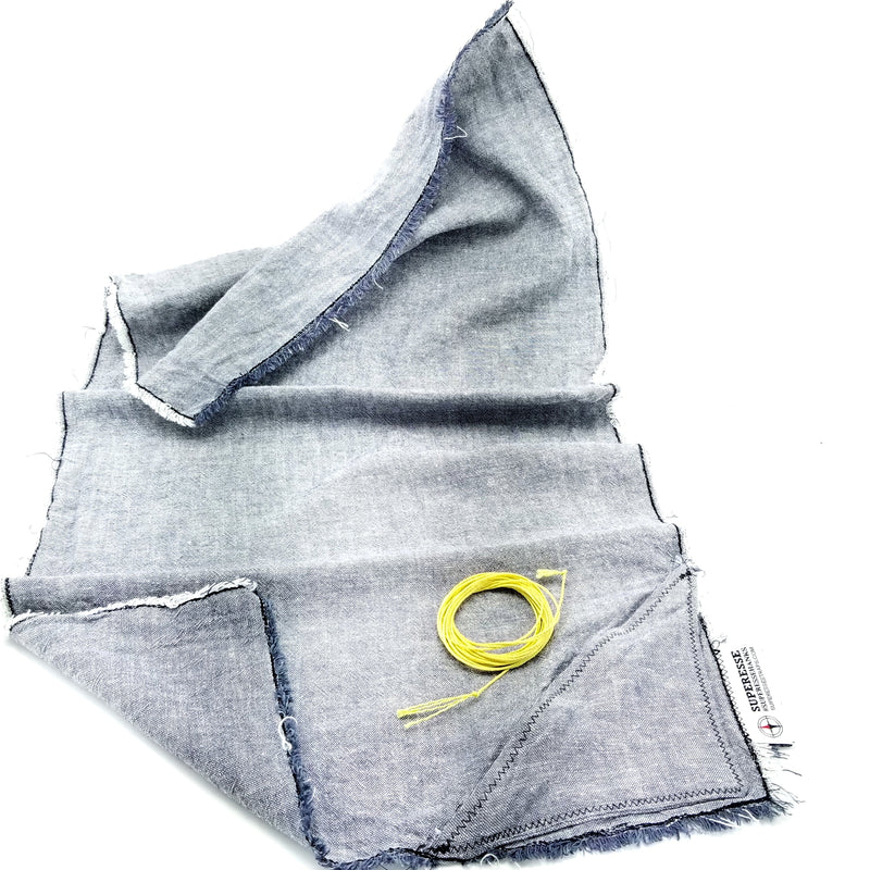 Load image into Gallery viewer, Saw Shemagh: Firestarter sewn button, built-in Kevlar Utility Saw, Fire Tinder border.
