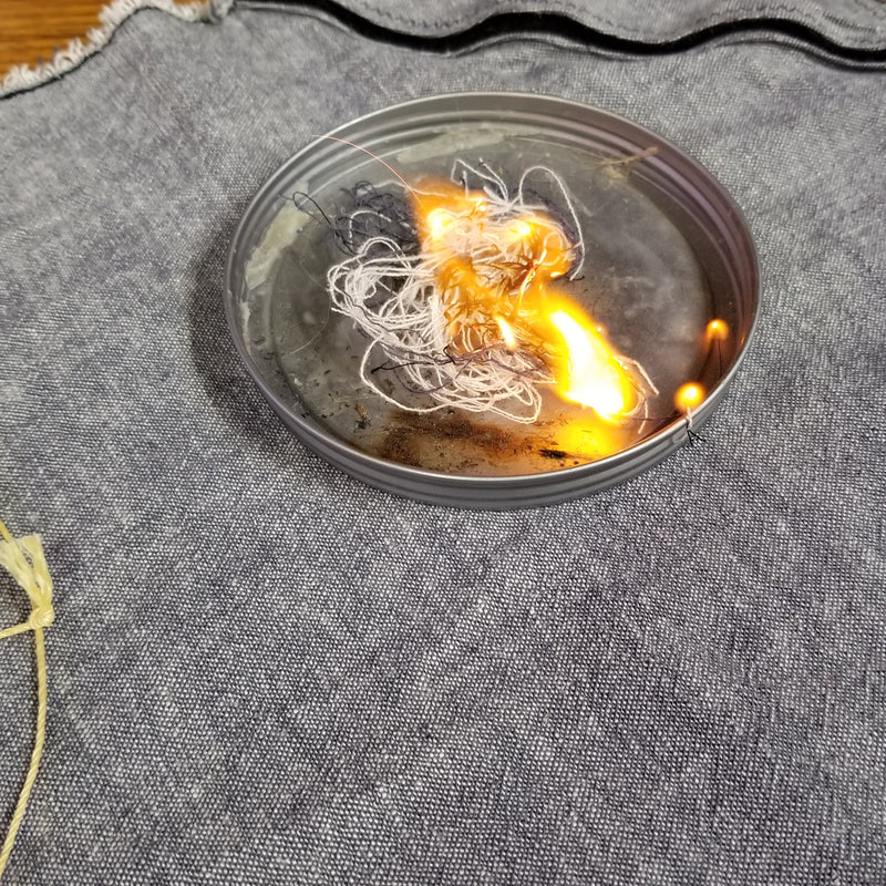 Load image into Gallery viewer, Saw Shemagh: Firestarter sewn button, built-in Kevlar Utility Saw, Fire Tinder border.
