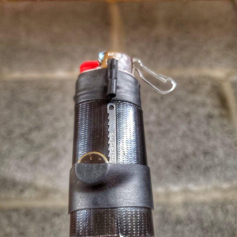 Load image into Gallery viewer, Survival Kit Lighter - Fire Starter outfitted with supplies.
