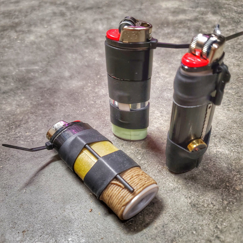 Load image into Gallery viewer, Survival Kit Lighter - Fire Starter outfitted with supplies.
