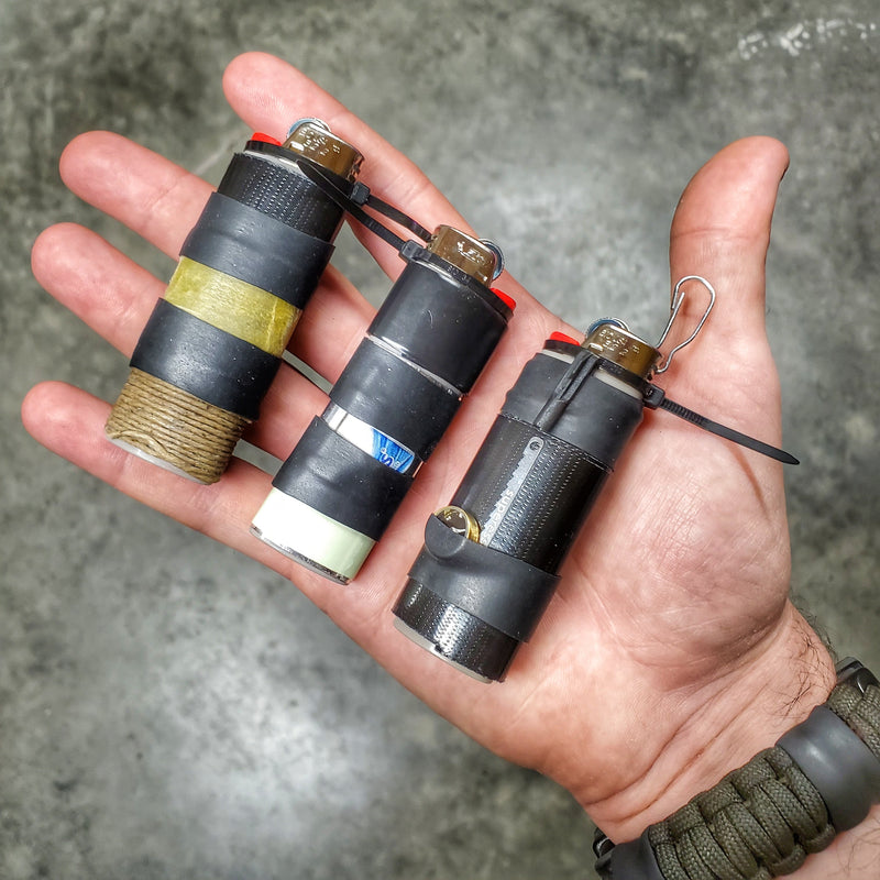 Load image into Gallery viewer, Survival Kit Lighter - Fire Starter outfitted with supplies.
