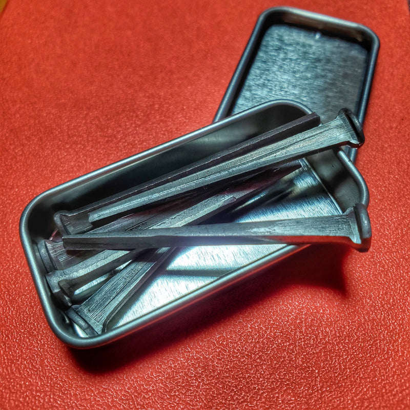 Load image into Gallery viewer, Shelter Nail - Titanium &amp; Steel Wrought Hammering Spike for Trail and Utility Tasks
