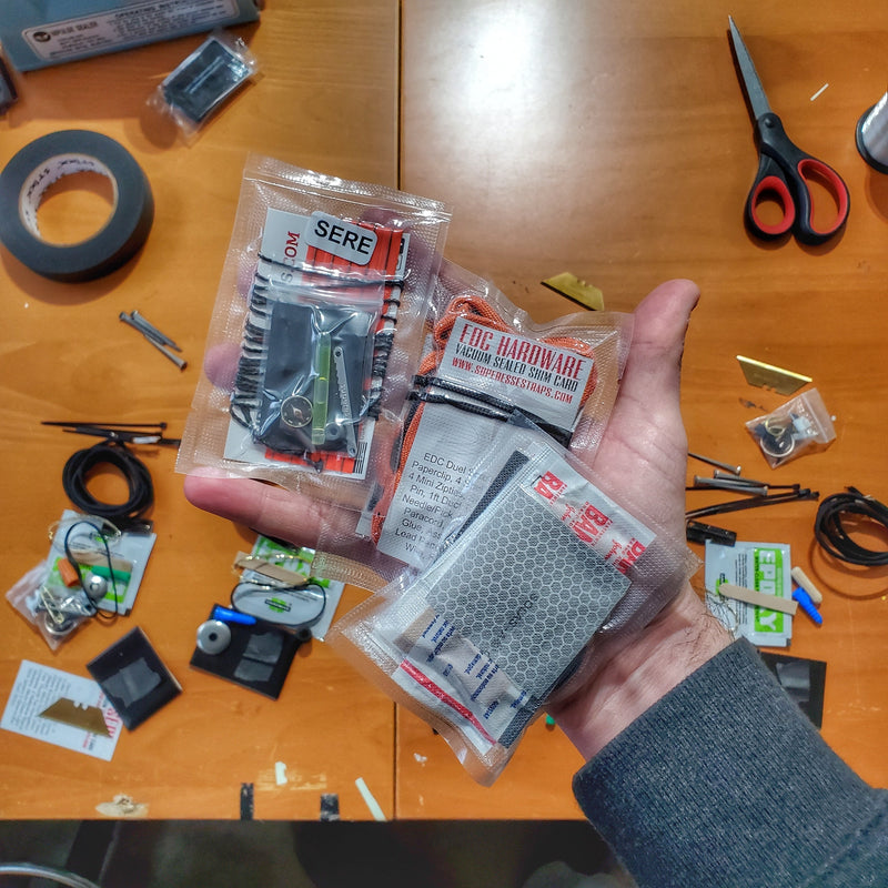 Load image into Gallery viewer, Shim Personal Survival Cards - Wallet Size Vacuum Sealed Survival Packets
