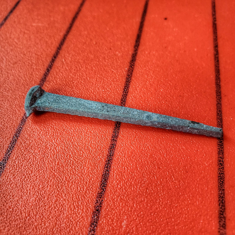 Load image into Gallery viewer, Shelter Nail - Titanium &amp; Steel Wrought Hammering Spike for Trail and Utility Tasks
