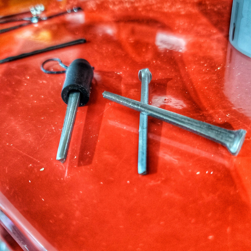 Load image into Gallery viewer, Shelter Nail - Titanium &amp; Steel Wrought Hammering Spike for Trail and Utility Tasks
