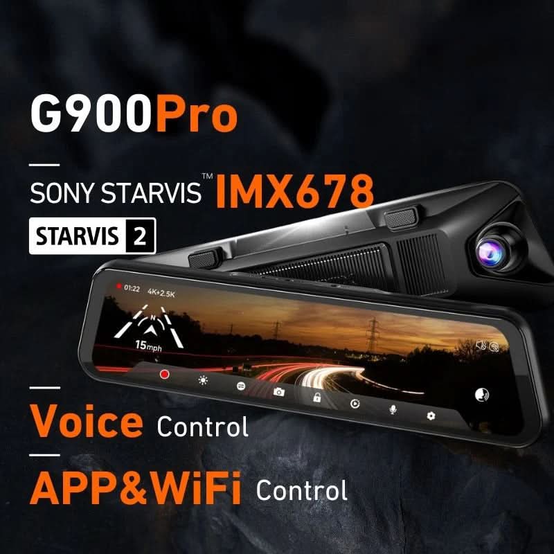 Load image into Gallery viewer, WOLFBOX G900Pro 12MP WiFi Touch Screen Rear View Mirror Dash Cam Smart Mirror
