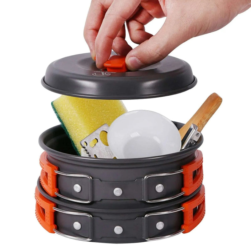 Load image into Gallery viewer, 11/12/22 PCS Camping Cookware Mess Kit
