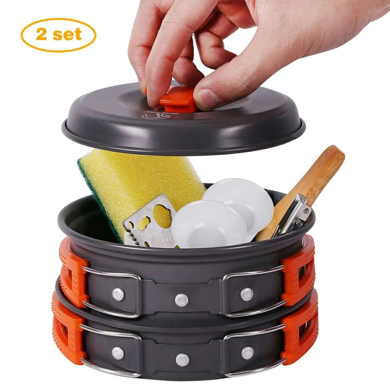 Load image into Gallery viewer, 11/12/22 PCS Camping Cookware Mess Kit
