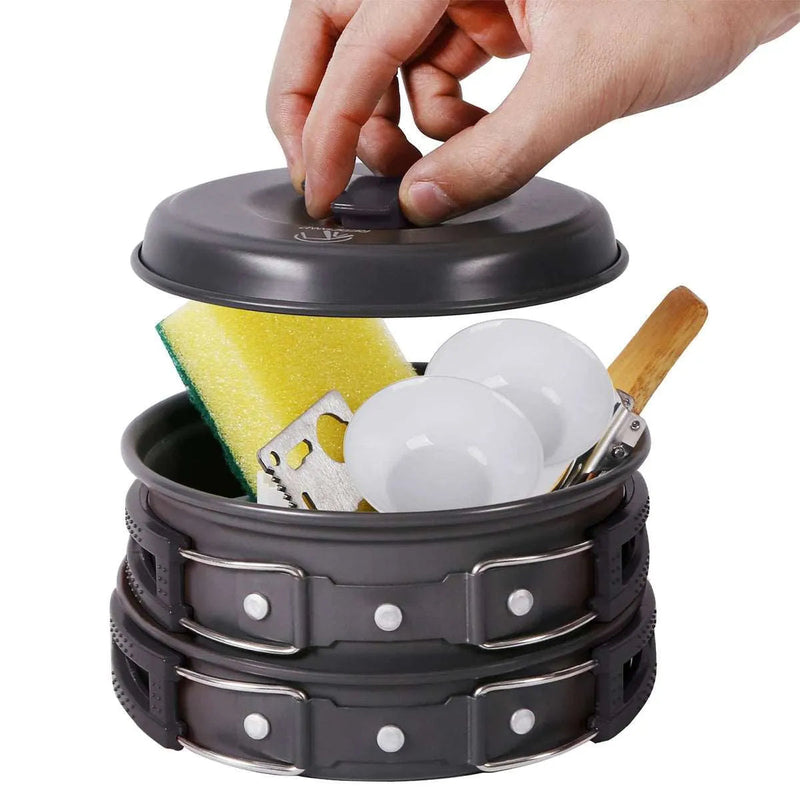 Load image into Gallery viewer, 11/12/22 PCS Camping Cookware Mess Kit
