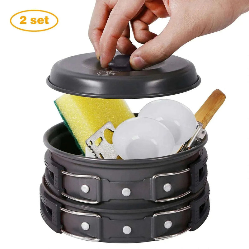 Load image into Gallery viewer, 11/12/22 PCS Camping Cookware Mess Kit
