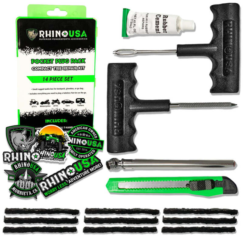 Load image into Gallery viewer, Rhino USA 14-Piece Compact Tire Repair Plug Kit

