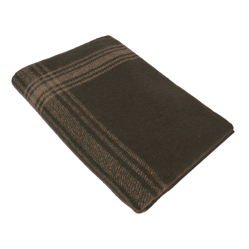 Load image into Gallery viewer, Rothco Striped Outdoor Wool Blanket  Brown / Tan
