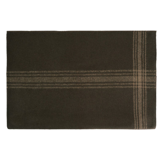 Rothco Striped Outdoor Wool Blanket  Brown / Tan