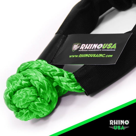 Rhino USA Synthetic Soft Shackles Green (2-Pack)