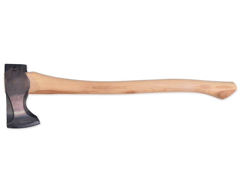 Load image into Gallery viewer, 2lb Wood-Craft Pack Axe, 24″ Curved Handle with Leather Mask
