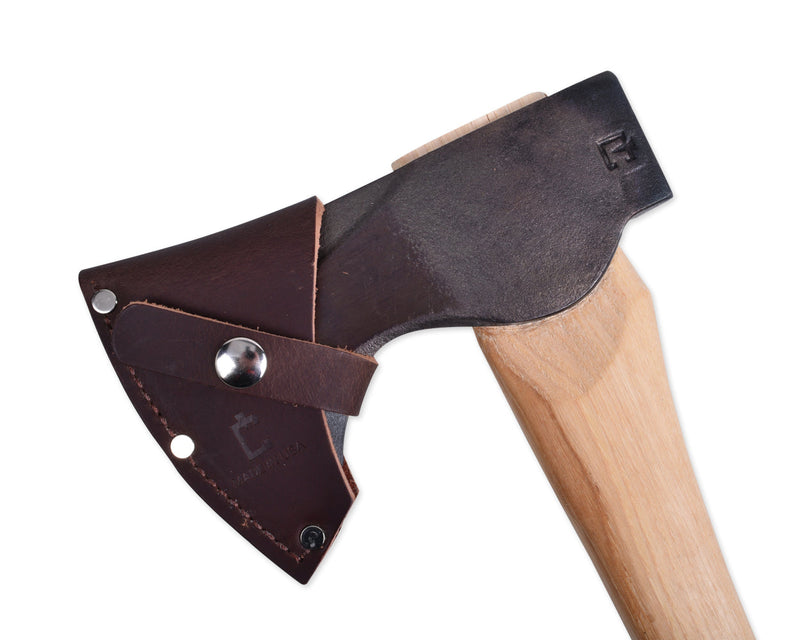Load image into Gallery viewer, 2lb Wood-Craft Pack Axe, 24″ Curved Handle with Leather Mask
