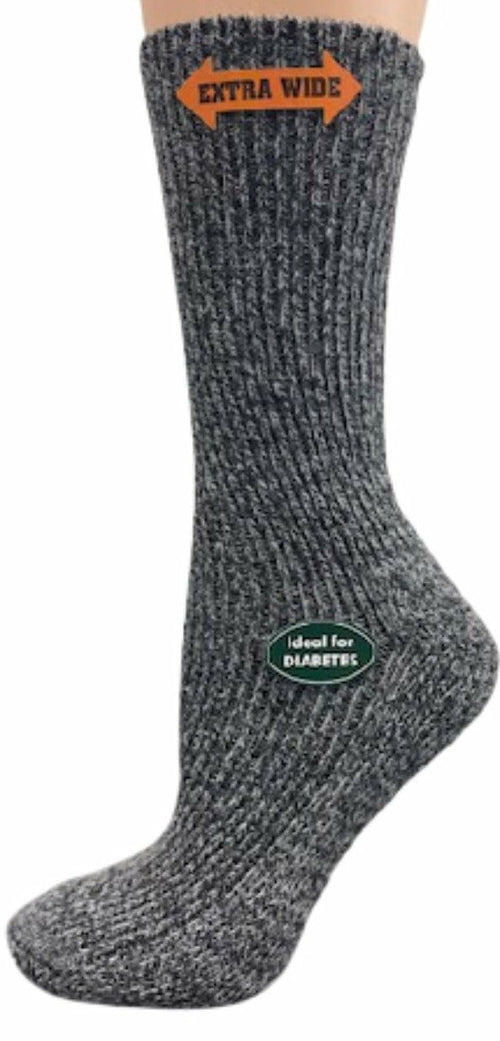 Load image into Gallery viewer, Regenerated Wool Diabetic Outdoor Hiking Extra Wide Calf Women Socks

