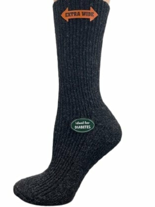 Load image into Gallery viewer, Regenerated Wool Diabetic Outdoor Hiking Extra Wide Calf Women Socks
