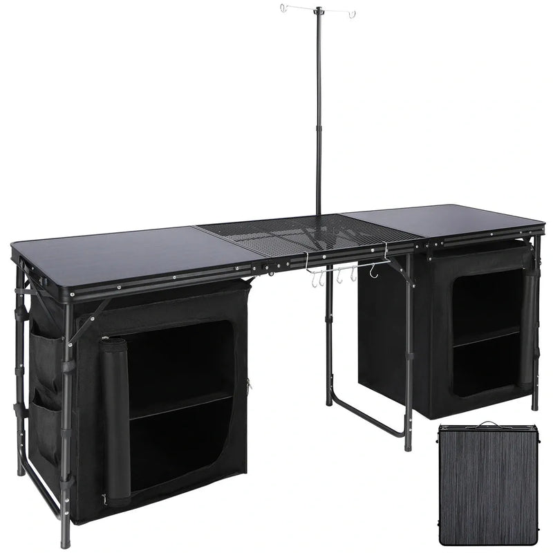 Load image into Gallery viewer, Portable Camping Kitchen Table with Storage Organizer for Outdoor

