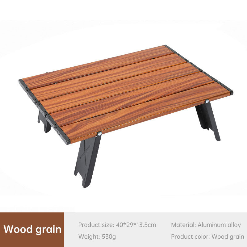 Load image into Gallery viewer, Black Lightweight Portable Folding Ultralight Roll Up Mini Aluminum Picnic Camping Table Foldable For Outdoor Hiking
