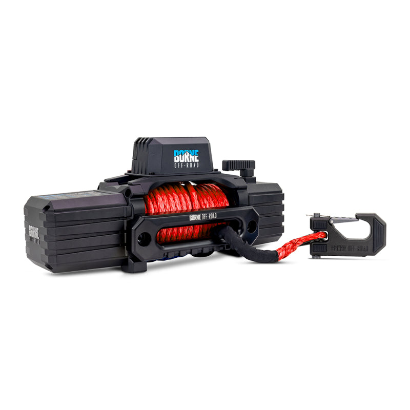 Load image into Gallery viewer, Borne Off-Road 10K Winch - Red Synthetic Rope
