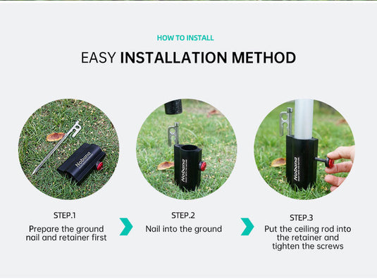 Outdoor Camping Awning Rod Fixer Tent Accessories Bracket Support Rod Fixed Pipe Holder Fishing Umbrella Adjusting Base