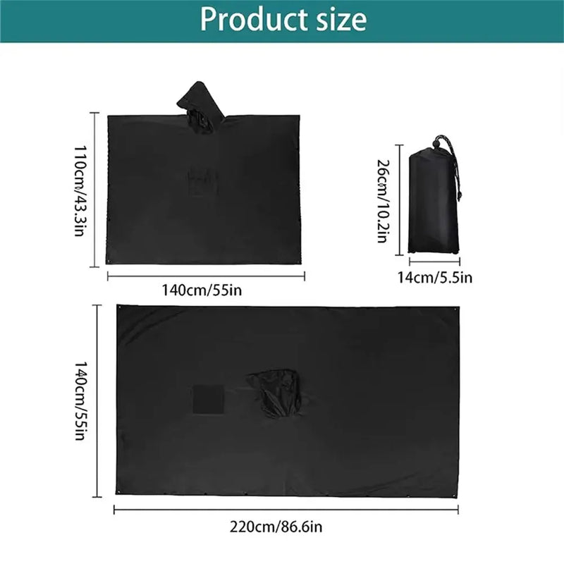 Load image into Gallery viewer, 3 In 1 Outdoor Military Raincoat Hooded Sleeve Waterproof Rain Poncho Motorcycle Rain Cover Camping Hiking Travel Rainwear Tent
