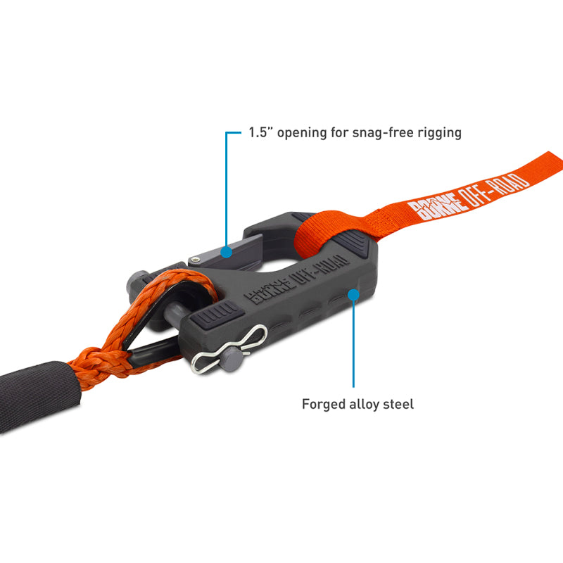 Load image into Gallery viewer, Borne Off-Road 12K Winch - Orange Synthetic Rope
