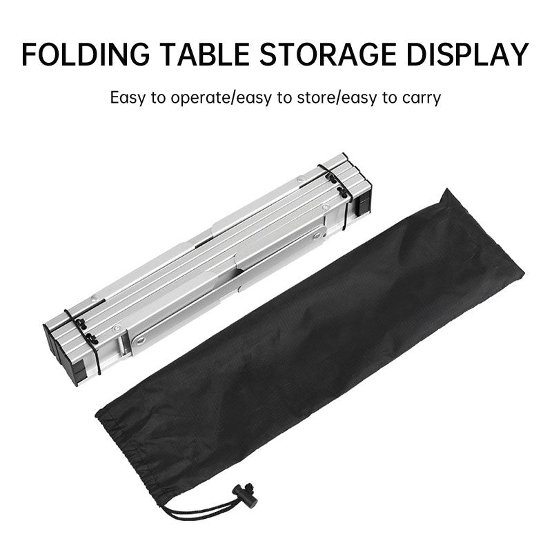 Load image into Gallery viewer, Black Lightweight Portable Folding Ultralight Roll Up Mini Aluminum Picnic Camping Table Foldable For Outdoor Hiking
