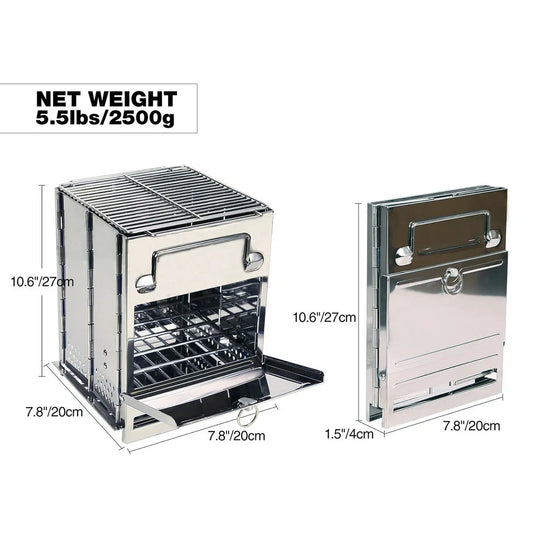 Wood Burning Camping Stove Folding with Pot Stand