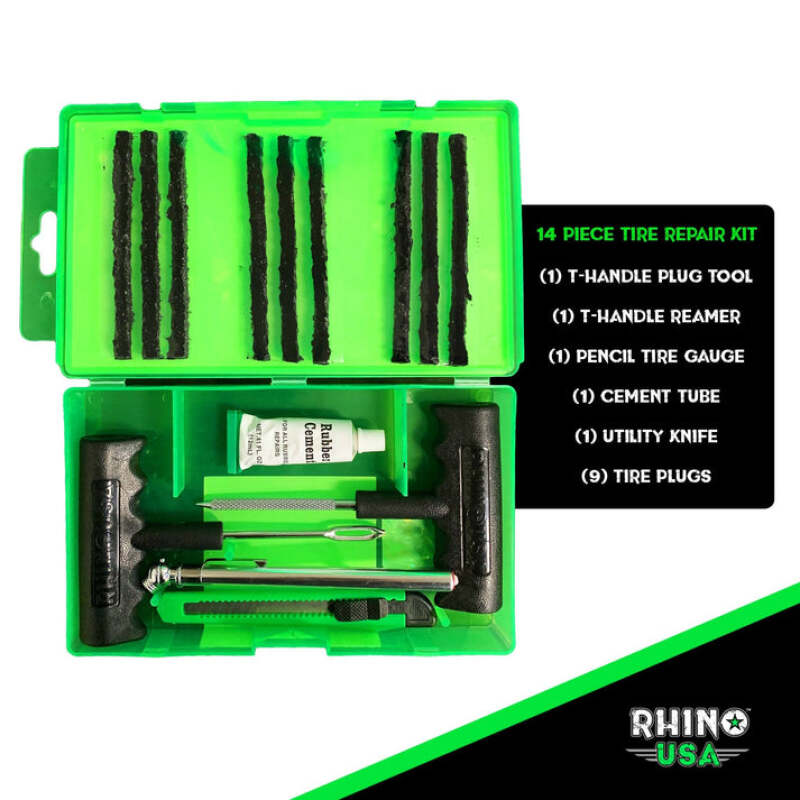 Load image into Gallery viewer, Rhino USA 14-Piece Compact Tire Repair Plug Kit
