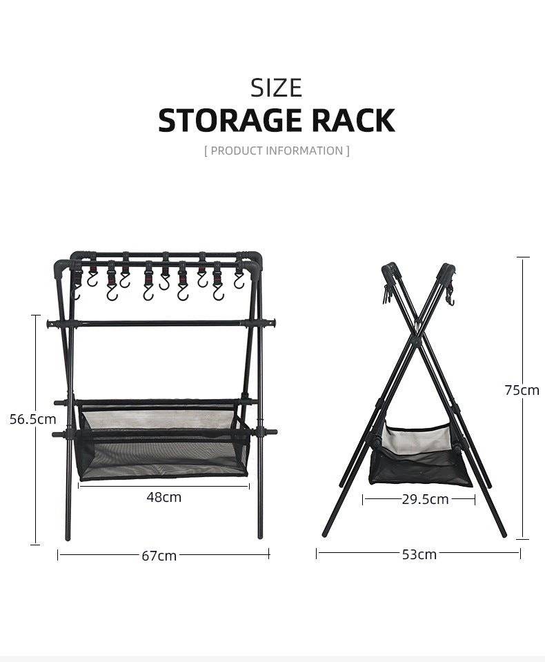 Load image into Gallery viewer, Outdoor camping folding shelf camping car drying rack drying net drying rack storage rack

