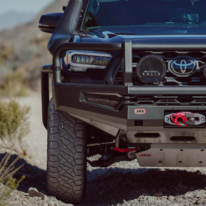 Load image into Gallery viewer, ARB 16-23 Toyota Tacoma Summit MKII Bumper Kit w/ LED Fog Lights &amp; Winch Install Kit - Black
