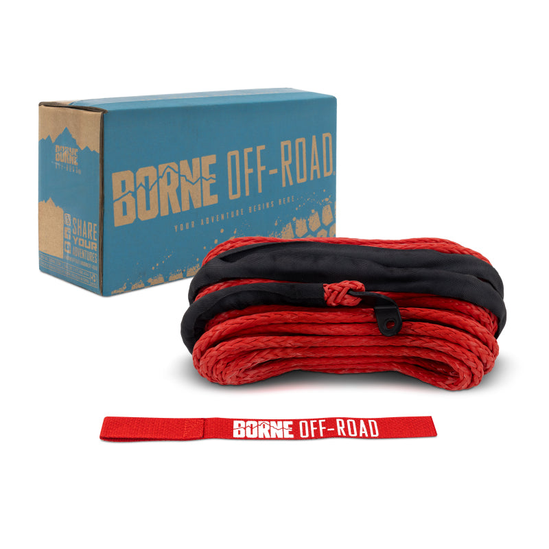 Load image into Gallery viewer, Borne Off-Road Synthetic Rope - 3/8in x 85ft - Red
