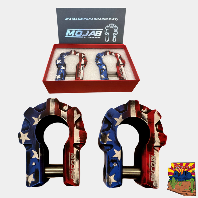 Load image into Gallery viewer, American Flag - 3/4&#39;&#39; Extreme duty Aluminum Shackle set (9T) - (LIFE TIME WARRANTY*)
