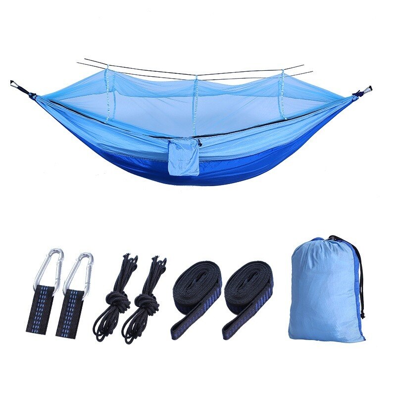 Load image into Gallery viewer, Bourette spinning 210T Nylon Hammock Outdoor Anti-mosquito Hammock Outdoor Camping Goods Bed Bearing
