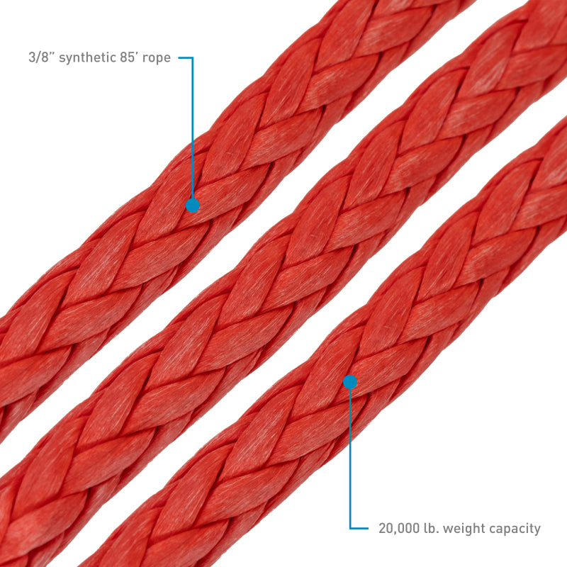 Load image into Gallery viewer, Borne Off-Road Synthetic Rope - 3/8in x 85ft - Red
