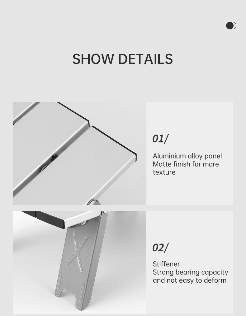 Load image into Gallery viewer, Black Lightweight Portable Folding Ultralight Roll Up Mini Aluminum Picnic Camping Table Foldable For Outdoor Hiking
