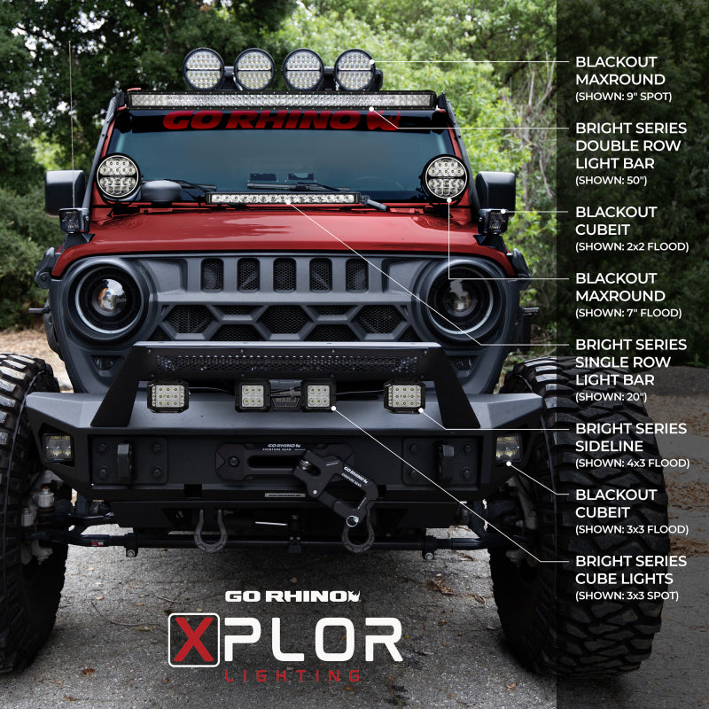 Load image into Gallery viewer, Go Rhino Xplor Bright Series Sgl Row LED Light Bar (Side/Track Mount) 32in. - Blk
