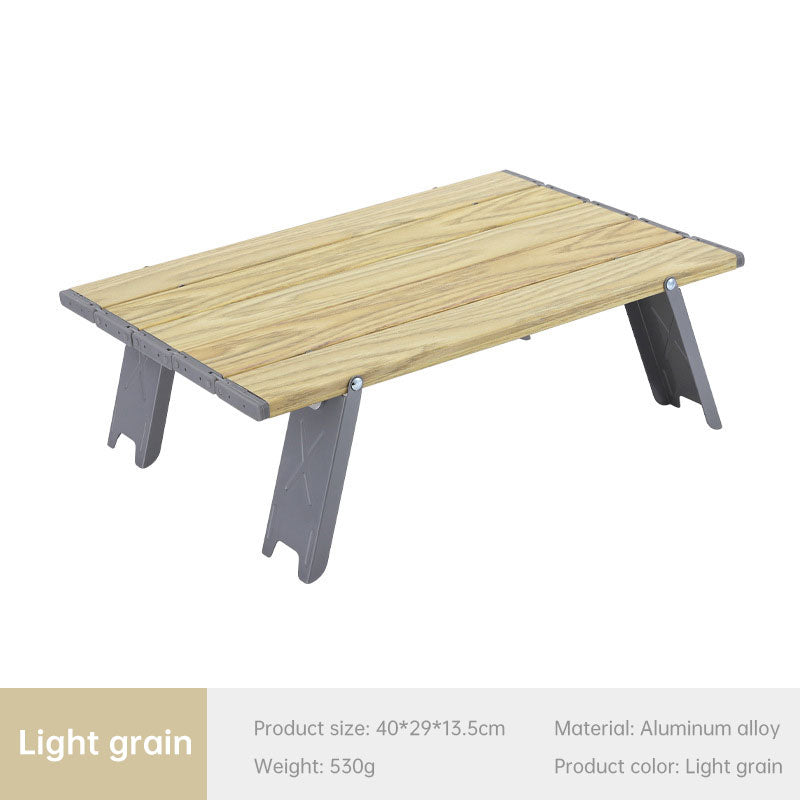 Load image into Gallery viewer, Black Lightweight Portable Folding Ultralight Roll Up Mini Aluminum Picnic Camping Table Foldable For Outdoor Hiking
