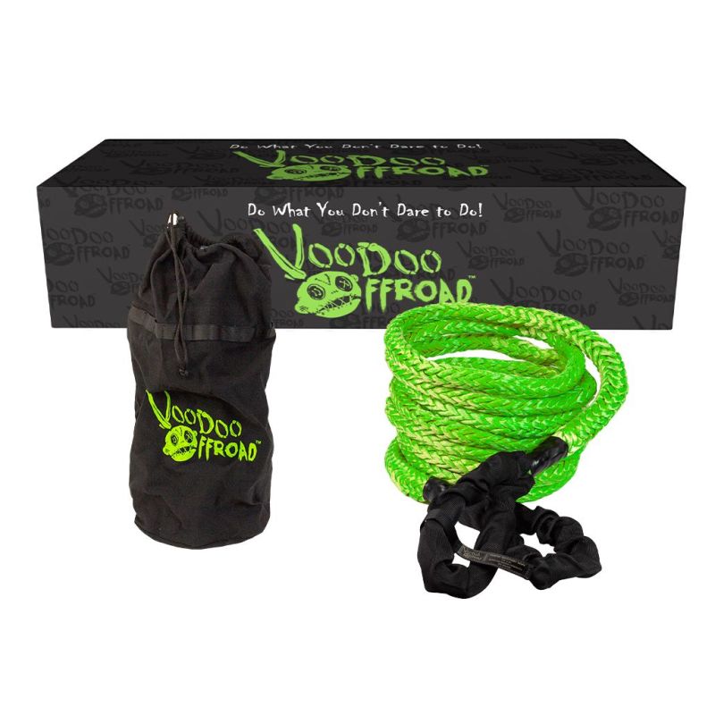 Load image into Gallery viewer, Voodoo Offroad 2.0 Santeria Series 7/8in x 30 ft Kinetic Recovery Rope with Rope Bag - Green
