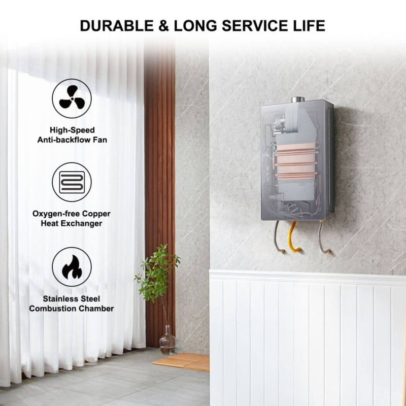 Load image into Gallery viewer, Camplux 4.22 GPM Indoor Tankless Hot Water Heater | Gray
