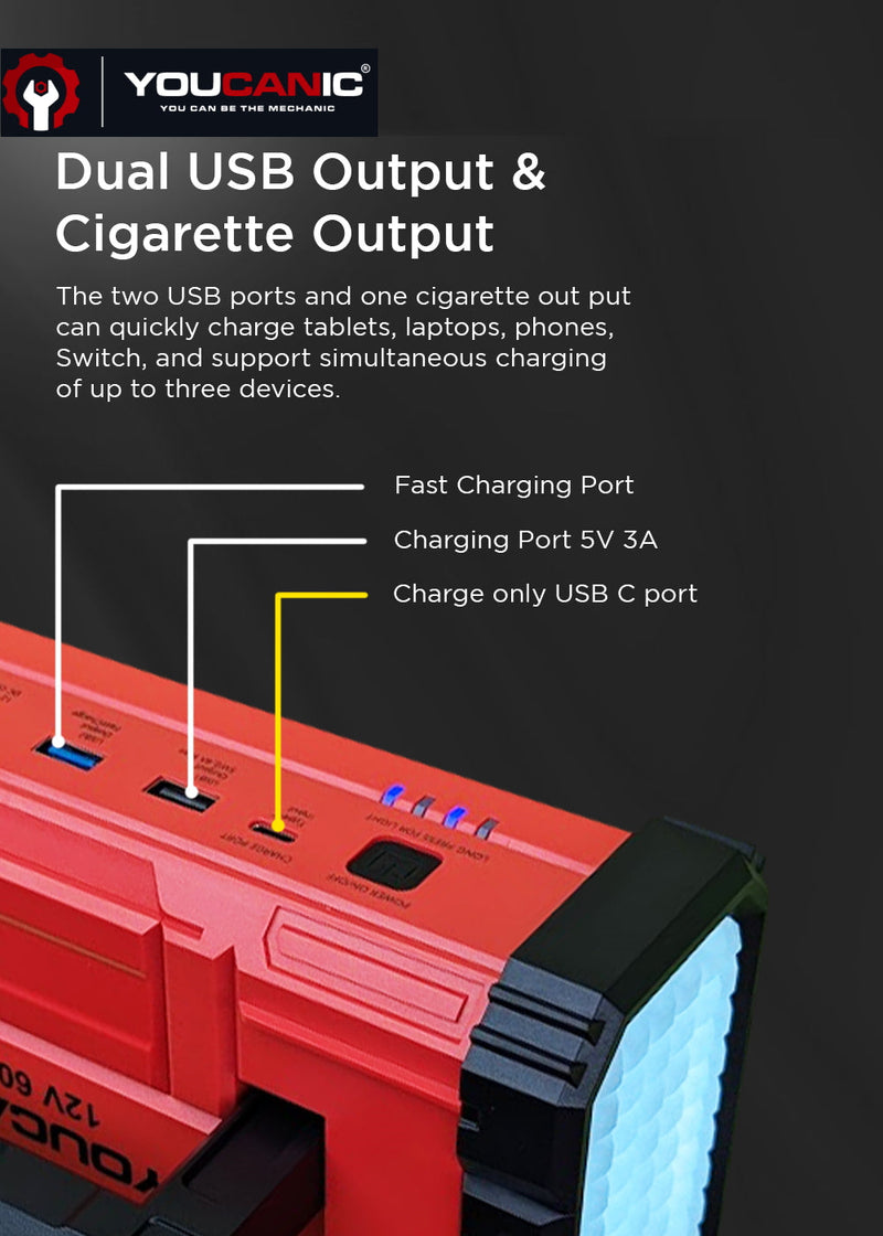 Load image into Gallery viewer, YOUCANIC Pro 6000A Jump Starter - Powerful Car Battery Booster, Power Bank, &amp; Smart Safety Features
