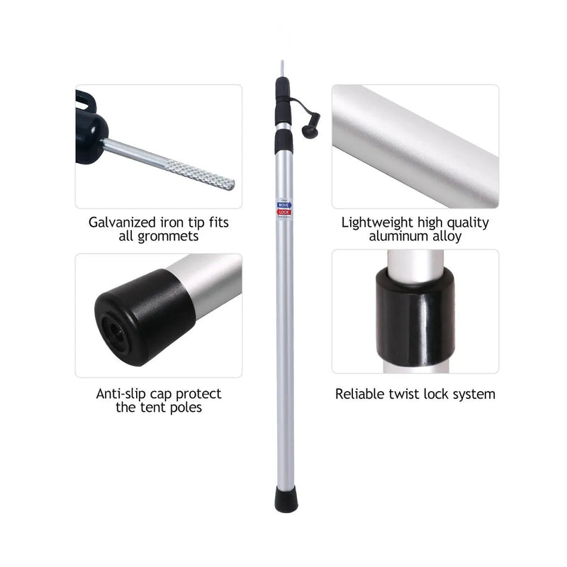 Load image into Gallery viewer, Aluminum Adjustable Telescoping Tarp Poles

