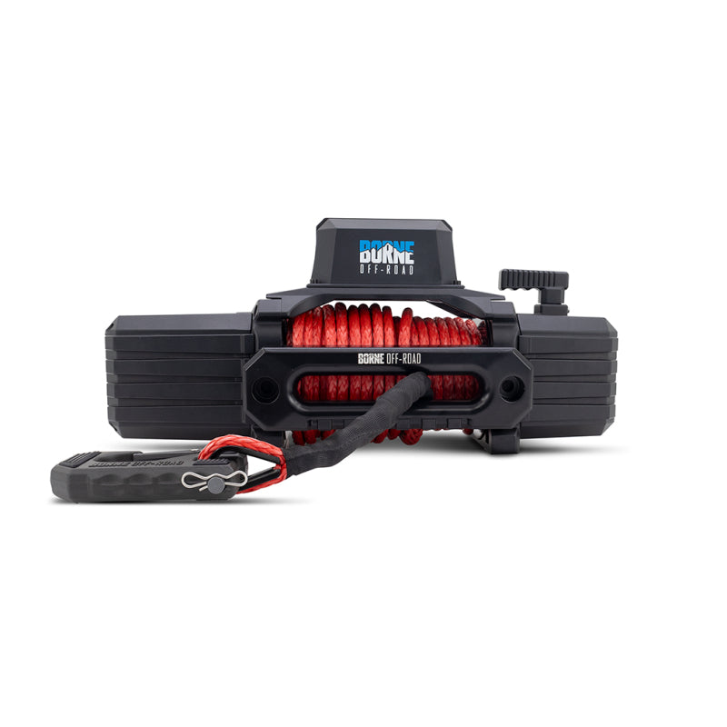 Load image into Gallery viewer, Borne Off-Road 12K Winch - Red Synthetic Rope
