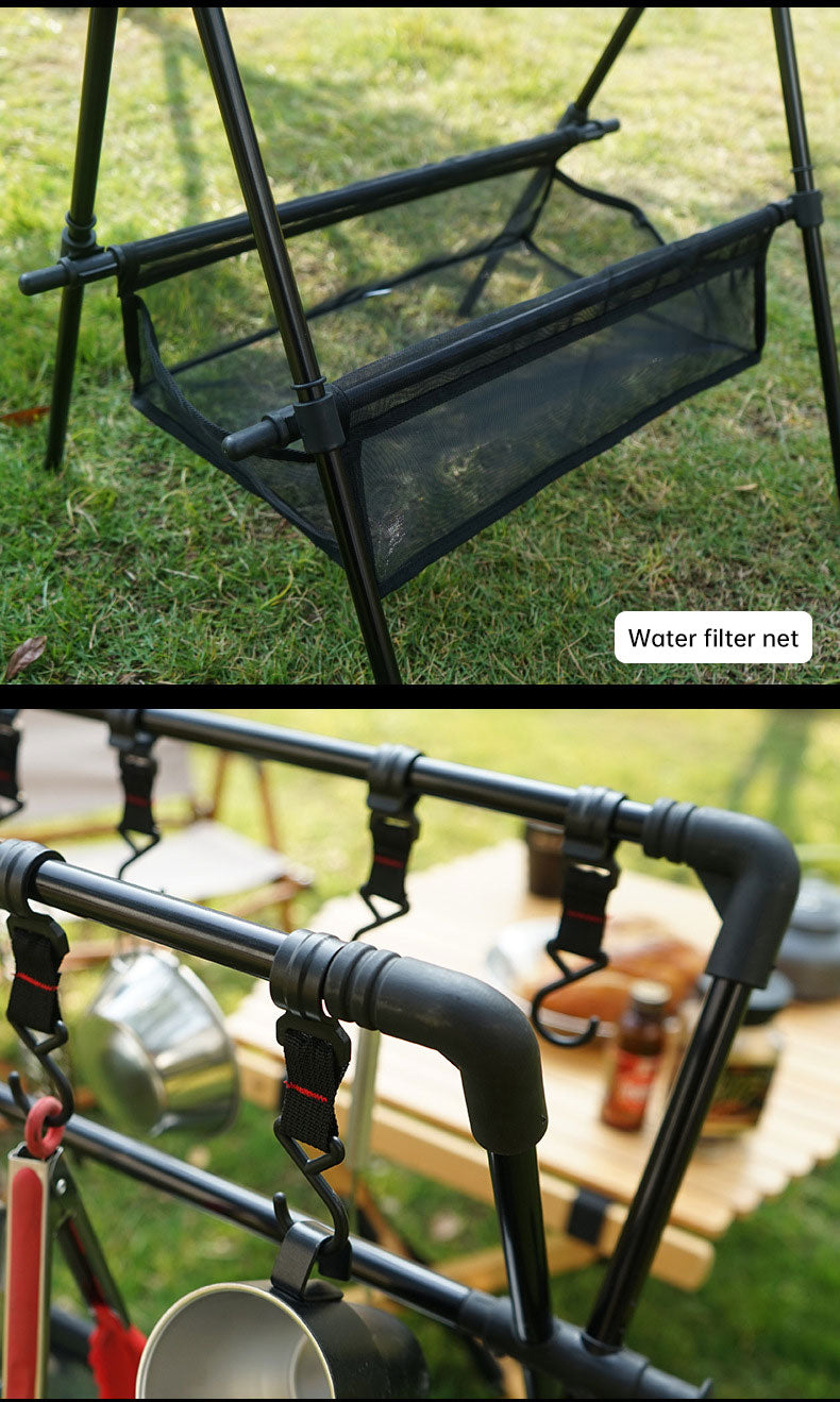 Load image into Gallery viewer, Outdoor camping folding shelf camping car drying rack drying net drying rack storage rack

