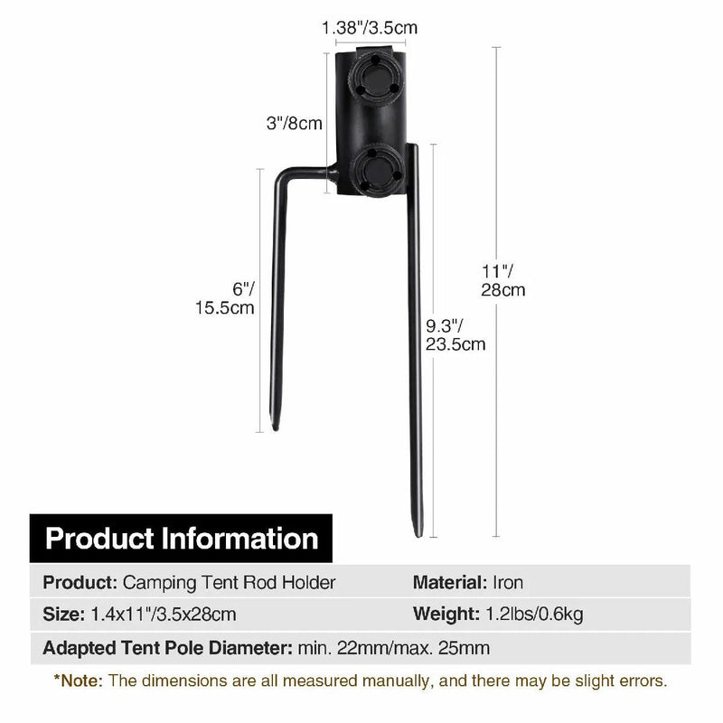 Load image into Gallery viewer, 2 Pack Camping Tent Rod Holder with Stakes
